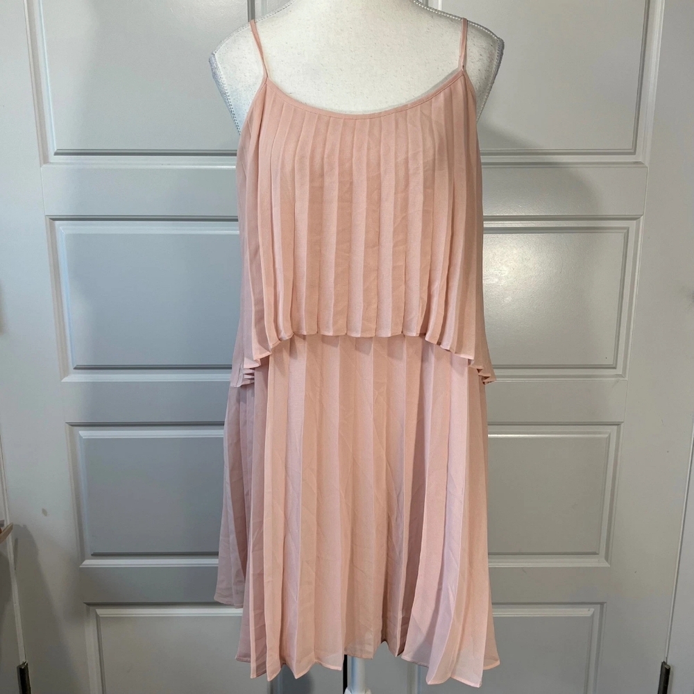 Pleated Blush Pink Spaghetti Strap Dress